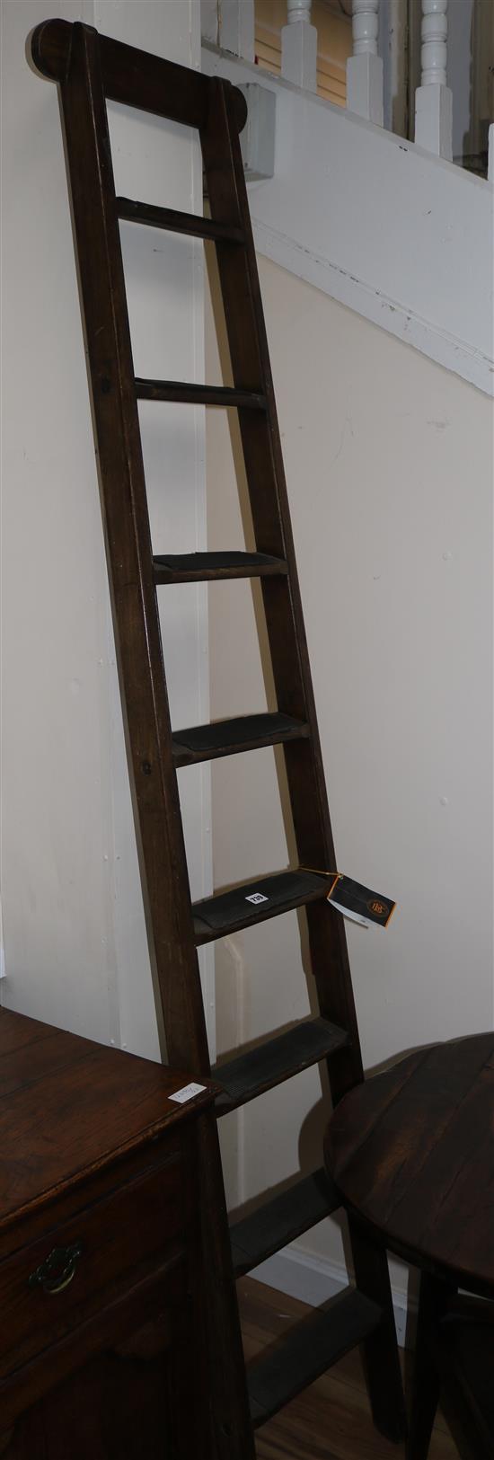 A Victorian library ladder, H.230cm